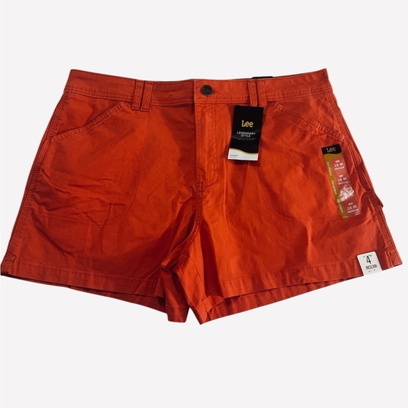 Lee Women's Poppy Red Legendary Mid Rise Carpenter Short 4” Size 18 - Picture 5 of 9